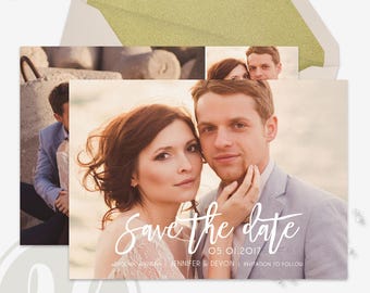 Save the Date Template - Instant Download, Save the Date Card, Text Overlay, Wedding Announcement, Photoshop Template for Photographers