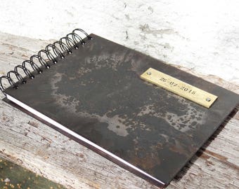 Photo album - Iron anniversary gift - wedding album - anniversary scrapbook - steel guestbook wedding - 6th anniversary gift -A5 photo album