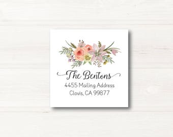 Flower Bouquet, Flowers, Floral, Custom Return Address Label, Personalized, MATTE, Personal, Wedding, Shower
