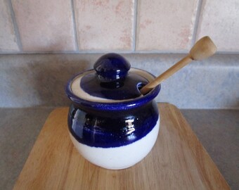 Honey Pot with Wooden Utensil