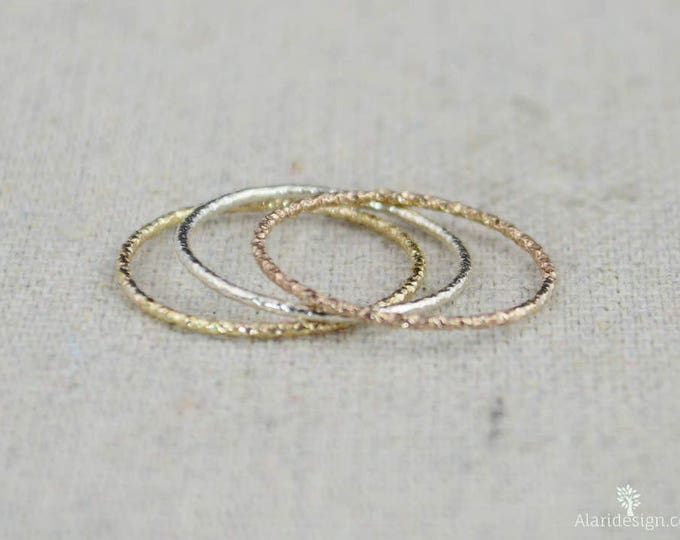 Thin Round Faceted 14k Gold Fill Rings, Dainty Gold Ring, Minimal Gold Ring, Gold Stacking Ring, Stackable Rings, Minimal Rings, Modern