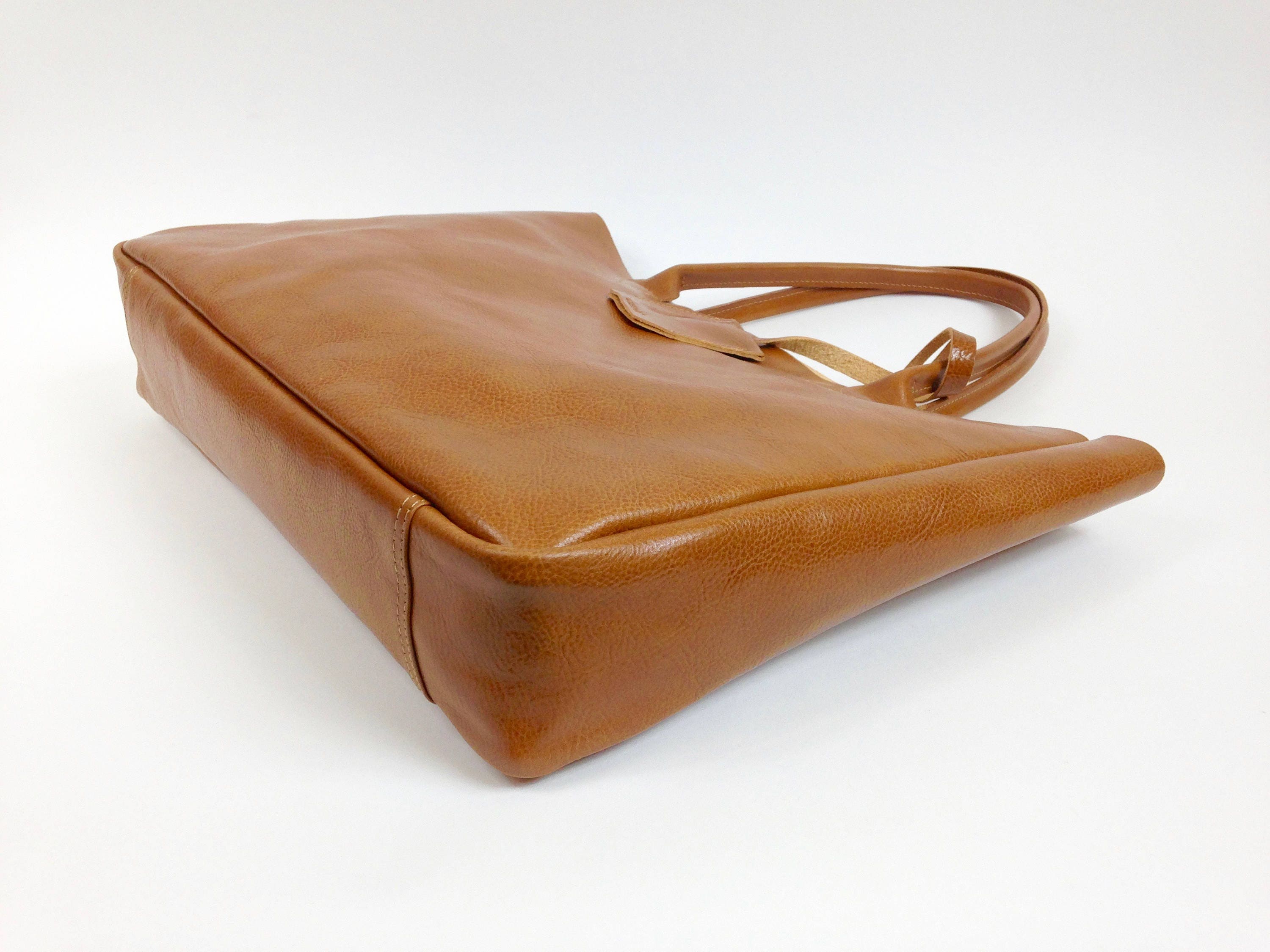 Camel Brown Leather Tote Bag Handmade Leather Tote BELLA