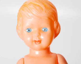 Vintage Plastic Toy, Doll, Made in Italy, MQ