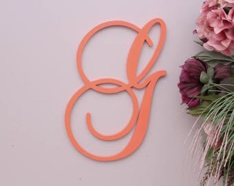 Wood Script Letter, Cursive Capital Letter, Large Wooden Letter, Gallery Wall, Housewarming Gift, Nursery Sign Decor, Single Letter Monogram