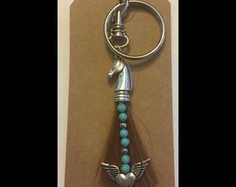 Vintage Fashion Beautiful Pentium Shiny Hair Color Horse Keychain