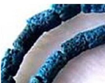 5 beads blue sponge coral tube 5 x 8 / 12mm