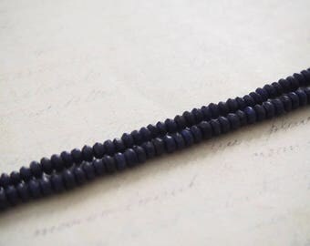 10 pearls 4-5mm deep blue Sapphire faceted rondelles