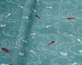 fabric cotton clothing blue green 5 m