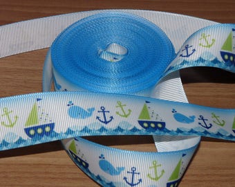 Ribbon grosgrain white boat.