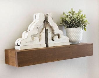 Corbel Bookends Set, White Corbels, Farmhouse Decor, Rustic Home Decor, Fixer Upper Style, Cottage Decor, Vintage Style