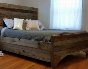 Custom Barnwood Bedframe, custom bedframe, reclaimed wood, barnwood, bed, rustic bedframe, rustic wood, wood bedframe, rustic wood bedframe