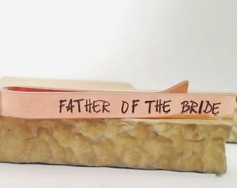 Father of the Bride Gift, Father of the Bride Tie Clip, Groomsmen Gift, Wedding Tie Clip, Copper Tie Clip, Custom Tie Bar, Eloise B