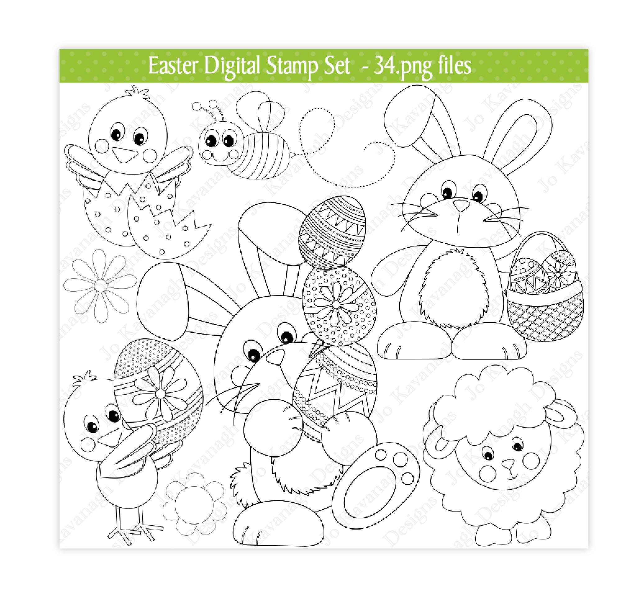 Easter Digital StampsEaster StampsEaster ClipartDigital