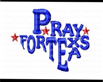 Pray for Texas Machine Embroidery Design, Hurricane Harvey, State Embroidery, Texas Word Embroidery, 4x4, 5x5