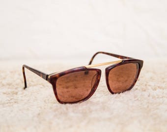 80s Corning Optics Serengeti Drivers Tortoise Acetate Aviator Sunglasses • L