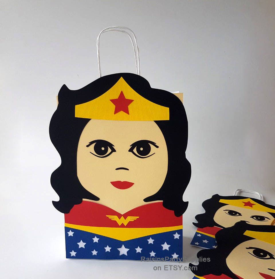 Wonder Woman favor bags Girl superhero birthday party