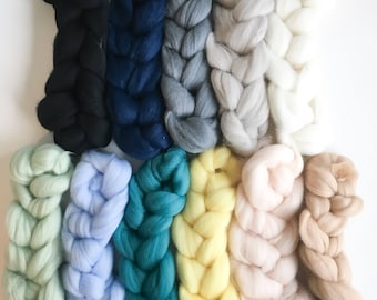 MERINO WOOL ROVING / fibre pack / weaving / 5 pack of 125 grams