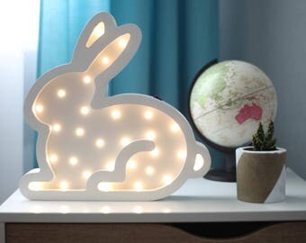 Easter bunny Nightlight rabbit Bunny nightlight Night light Baby nursery night light Marquee Nursery lamp Gift for baby easter decorations
