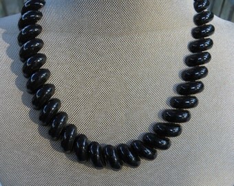 Sleek Vintage Black Napier Metal Choker Necklace
