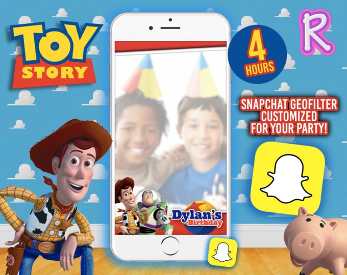 SNAPCHAT Geofilter Customized for Disney Toy Story - We deliver your order in record time! Less than 4 hours! 2017 Toy Story Party