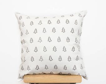 White Scandinavians Cushion, Decorative nordic pillows covers with modern tree print