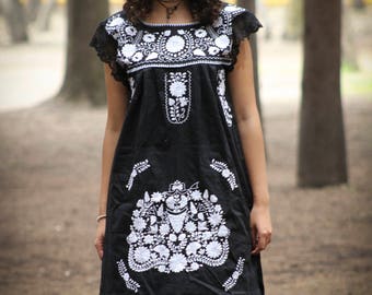 STUNNING Mexican dress//Embroidered sheer maxi dress//MEXICAN emboidered dress