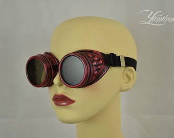 Red Steampunk Goggles | Cosplay goggles | Steampunk | Cosplay