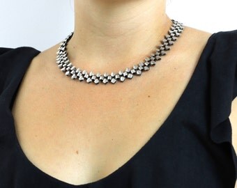 Stylish Victorian Silver Book-Chain Necklace - c1800