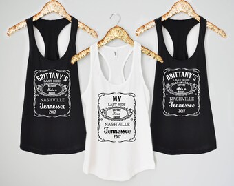 Pack of Whisky Nashville Tennessee Wedding Bachelorette Bridal Party Tank Tops or V-Necks