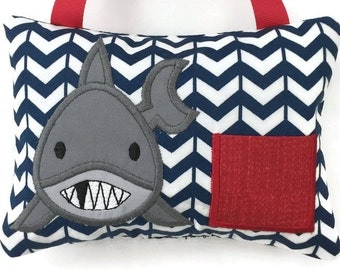 Shark Tooth Fairy Pillow - Boys Tooth Fairy Pillow - Tooth Fairy Gift - Lost Tooth - Birthday Gift
