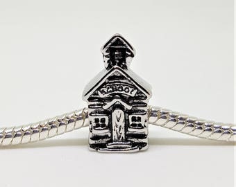 Silver School House Charm for European Bracelets (item 333)