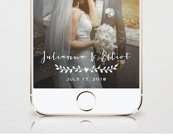 Wedding SnapChat Geofilter, Custom GeoFilter, Rustic Snapchat Filter, 100% Editable Template, Instant Download, Unlimited Use #NC-102GF