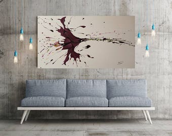 Abstract Painting 59,flower painting, acrylic painting. by Tomer Sharabani
