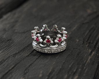 Crown engagement ring, Silver crown wedding band, Luxury crown ring, Crown wide ring, Men crown ring, Women crown band, Royal wedding band