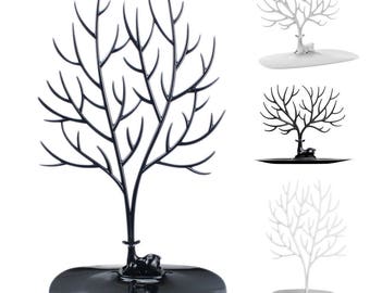 Jewellery-Necklaces Bracelets earrings jewelry pendants DISPLAY Stand To Showcase Black and white Fawn-plastic Tree