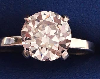 Bague de fiançailles éthique, Solitaire, coupe européenne ancienne, coupe européenne ancienne bague, OCE Cubic Zirconia, bague en argent Sterling, anneau de promesse