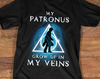 Funny Harry Potter Shirt for Proud Harry Potter Fan, My Patronus Grow Up In My Veins Shirt, Harry Potter T-shirt, Harry Potter Gift, 90003