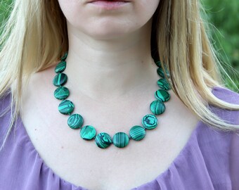 Gifts|for|grandma Jewelry malachite Jewelry malachite Necklace Vintage gemstone Jewelry gemstone necklace Retro necklace Healing Gemstone