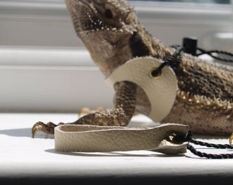 100% Real Leather Bearded Dragon Harness Leopard Gecko Rat Lizard Reptile Leash Lead