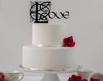 Celtic Love Wedding Cake Topper, Love Cake Topper, Celtic Wedding, Irish Wedding, Elegant Cake Topper, Irish Cake Topper,Lord of the Rings