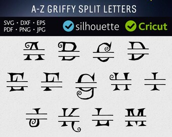Halloween Monogram Font Svg Split letters Svg Halloween Font Svg Split Monogram Svg for Cricut cutting machine Silhouette Font Dxf download