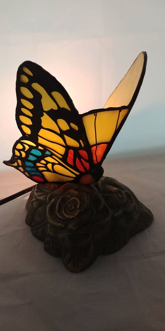 Stained Glass Butterfly LampTiffany Style Accent LampTable