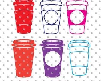 Coffee cups svg, cups svg, starbucks svg, latte svg, dxf, DXF, Cricut Design Space, Silhouette Studio, Cut Files, drinks svg