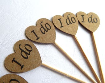 10-100 pc. I DO Wedding Cupcake Toppers, Love is Sweet, Cupcake Toppers, Wedding Shower Favors, Chic Bridal Shower, Girly Bridal Shower