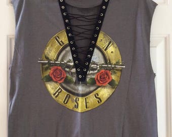Guns N Roses Lace Up Tank Top