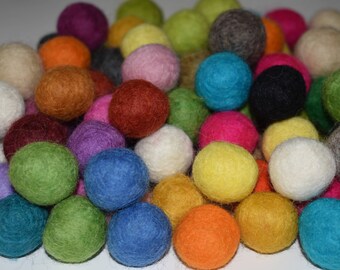 50 Handmade Wool Felt Balls - 1cm Tiny Pom Poms, Random Color Mix, 100% Felted 5 thumbnail image
