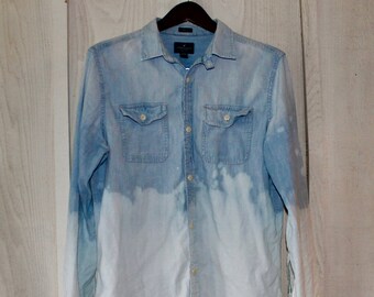 Hand-Bleached Denim Shirt