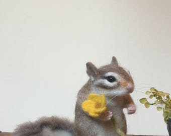 Needle Felted Chipmunk,Felted Animal,Handmade