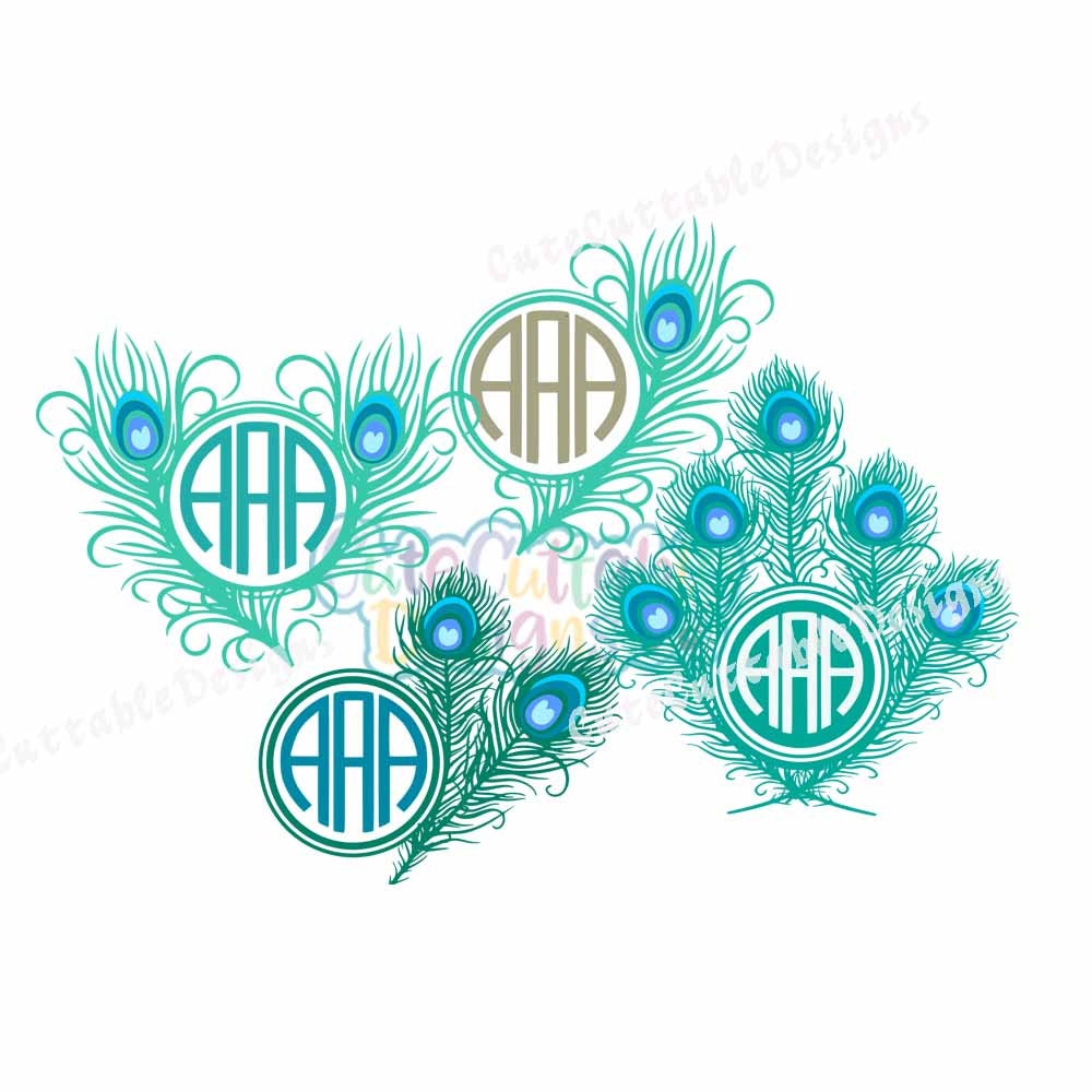 Download Peacock Feather SVG Feather Peacock Feather Monogram SVG