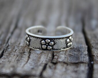 Bague D'orteil En Argent Sterling 925 - Modèle Fleur Ajustable | Bijou Pied élégant Pour été